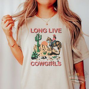 Long Live The Cowgirls Graphic T-shirt, Western Shirt, Country Shirt - Cream